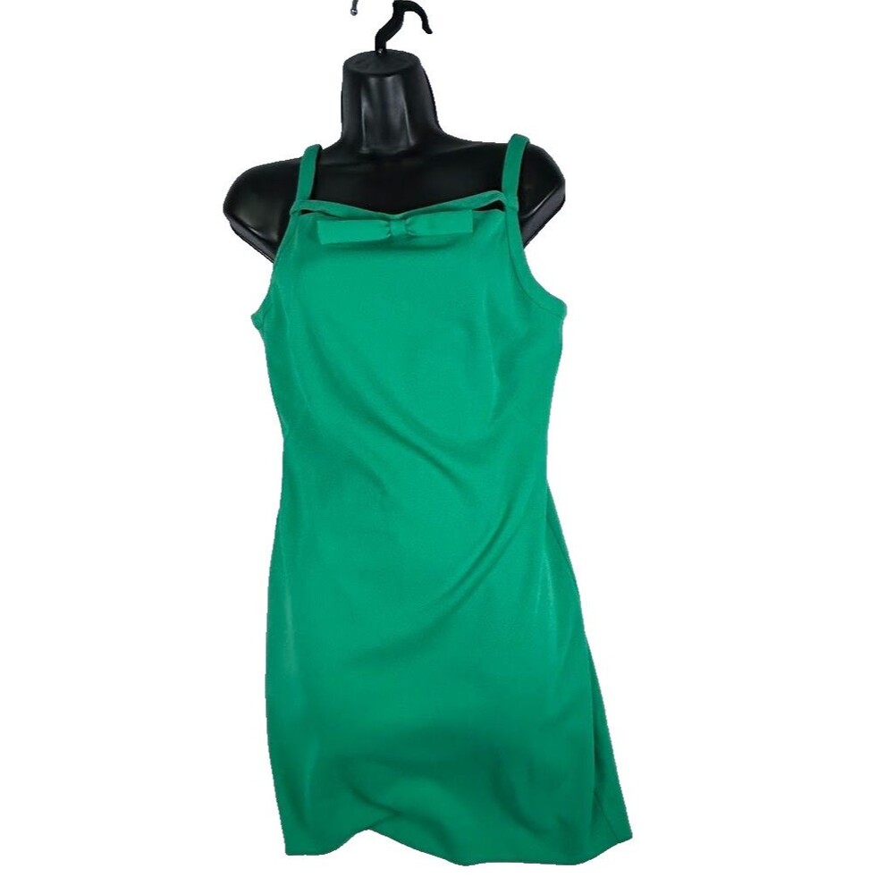 TRINA TURK Green Bow Strap Mini Dress Women's Size Extra Small XS Cocktail Party